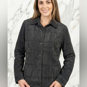 KEREN hart Charcoal Leather Jacket